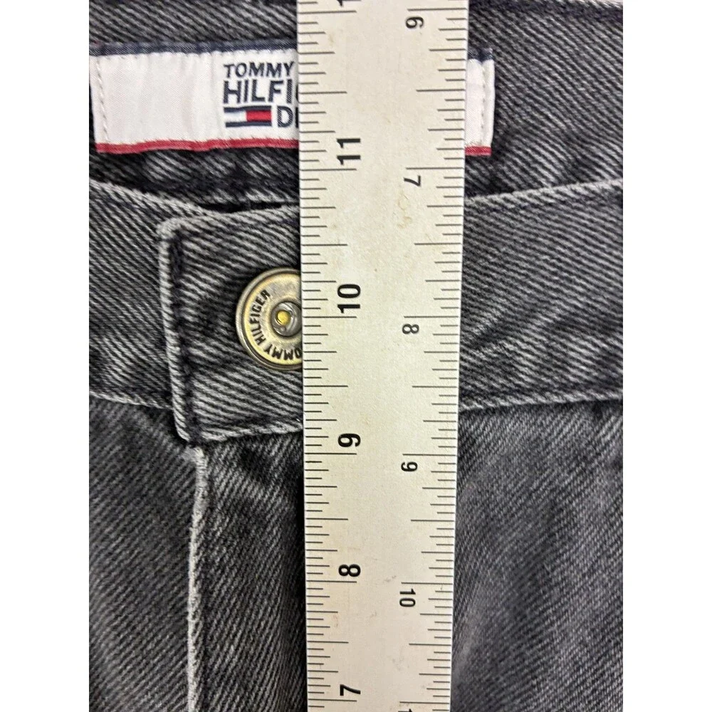 Tommy Hilfiger Denim Jeans Mens 34x30 Gray Black Straight Leg 100% Cotton